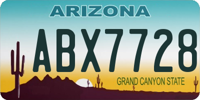 AZ license plate ABX7728