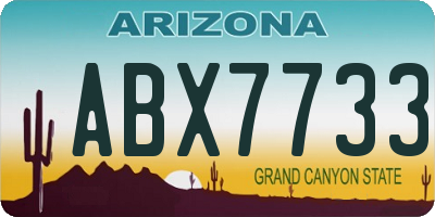 AZ license plate ABX7733