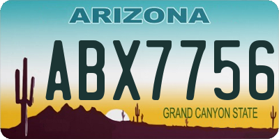 AZ license plate ABX7756