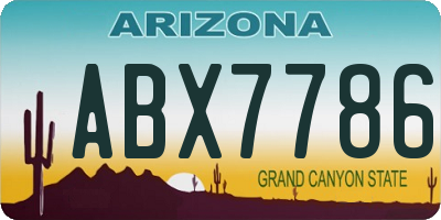 AZ license plate ABX7786