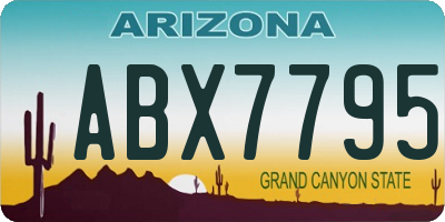 AZ license plate ABX7795
