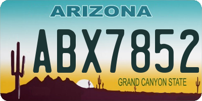 AZ license plate ABX7852