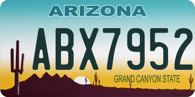 AZ license plate ABX7952