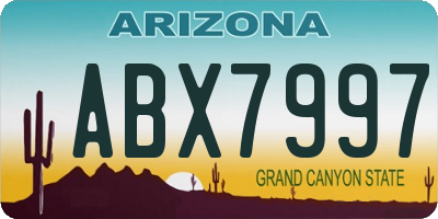 AZ license plate ABX7997