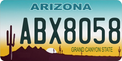 AZ license plate ABX8058
