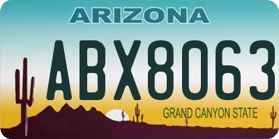 AZ license plate ABX8063