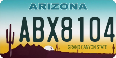 AZ license plate ABX8104