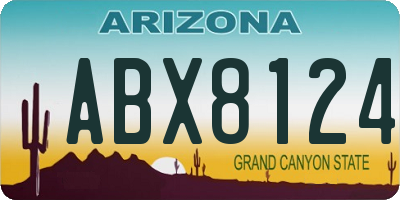AZ license plate ABX8124