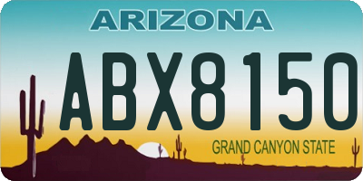 AZ license plate ABX8150