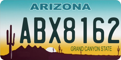 AZ license plate ABX8162