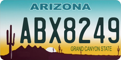 AZ license plate ABX8249