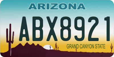 AZ license plate ABX8921