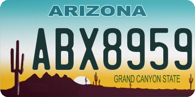 AZ license plate ABX8959