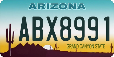 AZ license plate ABX8991