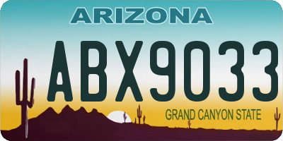 AZ license plate ABX9033