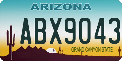 AZ license plate ABX9043
