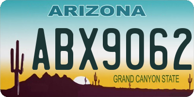 AZ license plate ABX9062