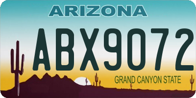 AZ license plate ABX9072