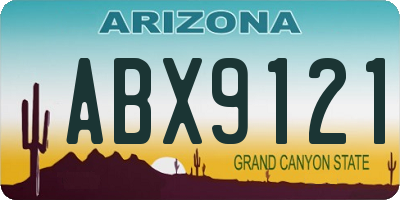 AZ license plate ABX9121