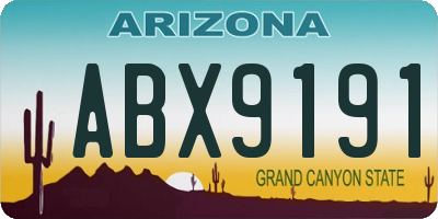 AZ license plate ABX9191