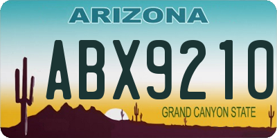 AZ license plate ABX9210
