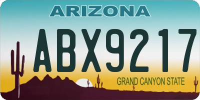 AZ license plate ABX9217
