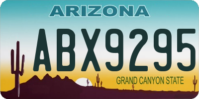 AZ license plate ABX9295