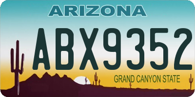 AZ license plate ABX9352