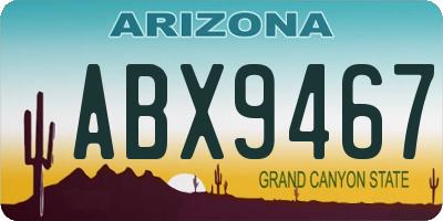 AZ license plate ABX9467