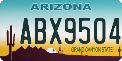 AZ license plate ABX9504