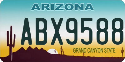 AZ license plate ABX9588