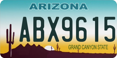 AZ license plate ABX9615