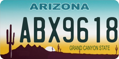 AZ license plate ABX9618