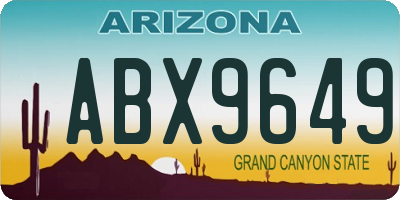 AZ license plate ABX9649