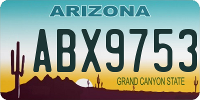 AZ license plate ABX9753