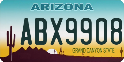 AZ license plate ABX9908