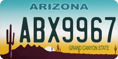 AZ license plate ABX9967