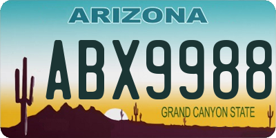 AZ license plate ABX9988