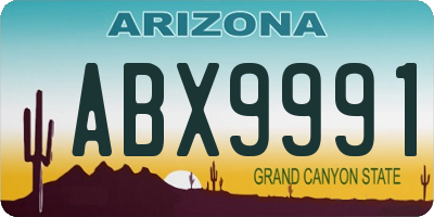AZ license plate ABX9991