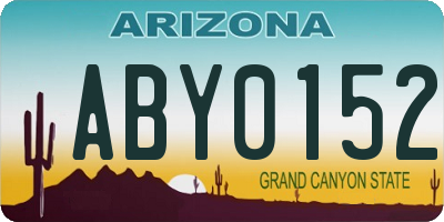 AZ license plate ABY0152