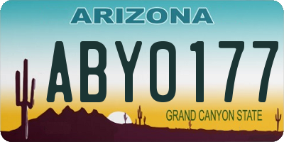 AZ license plate ABY0177
