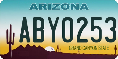 AZ license plate ABY0253