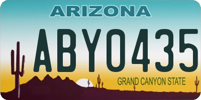 AZ license plate ABY0435