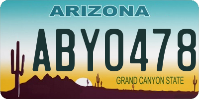 AZ license plate ABY0478