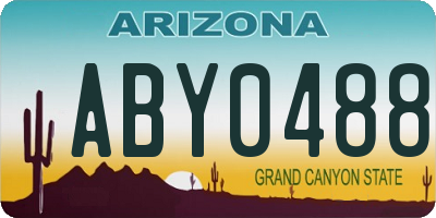 AZ license plate ABY0488