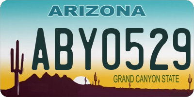 AZ license plate ABY0529