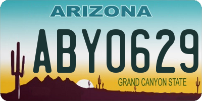 AZ license plate ABY0629