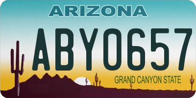 AZ license plate ABY0657
