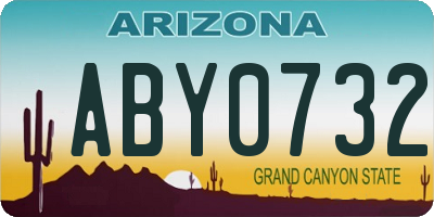AZ license plate ABY0732