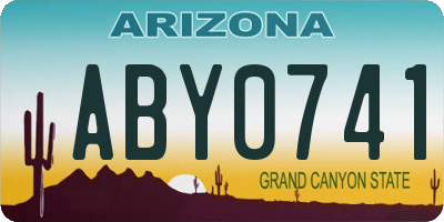 AZ license plate ABY0741
